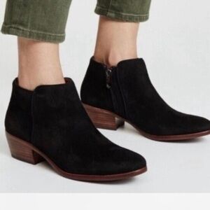 Sam Edelman Petty leather black heeled ankle boots booties sz 6.5